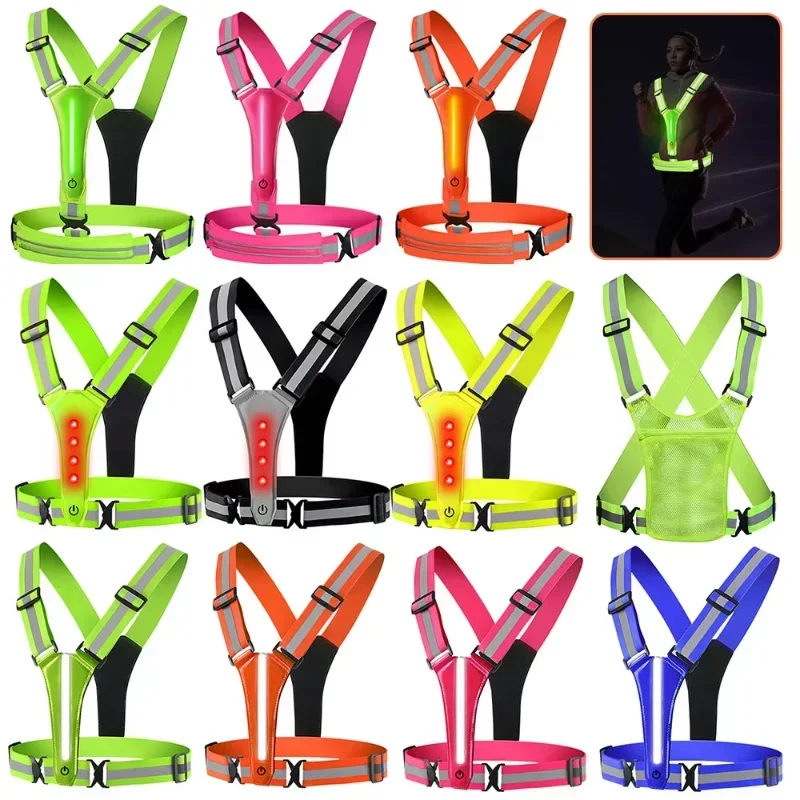 Cycling Gear For Women - LED Reflective Vest Running Gear, Light