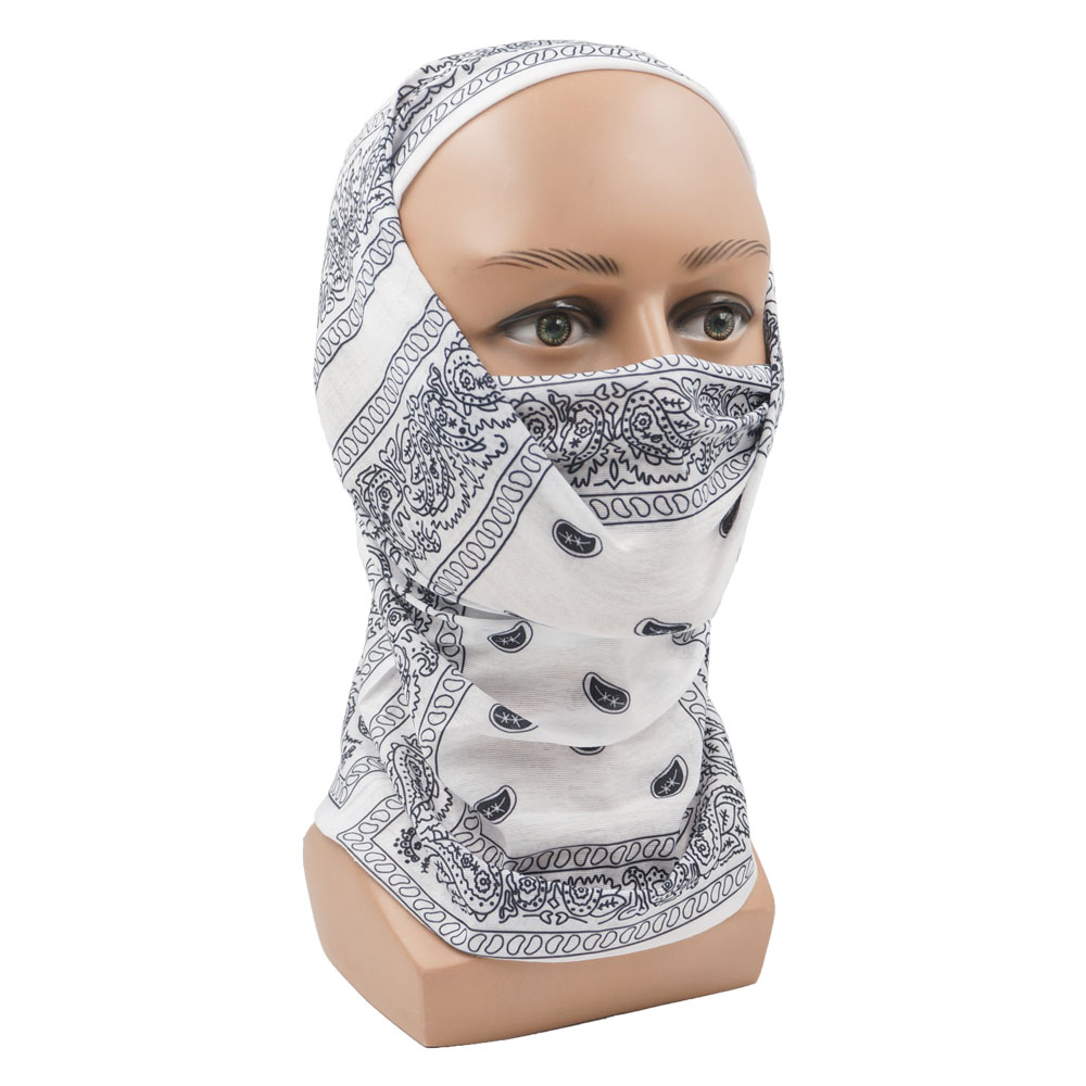 White Paisley Neck Gater Tube  - مراجعة Cycling Gear For Women وسعره