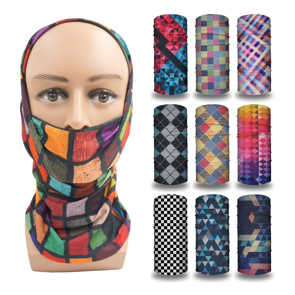 Geometric Plaid Printed Bandan - مراجعة Cycling Gear For Women وسعره