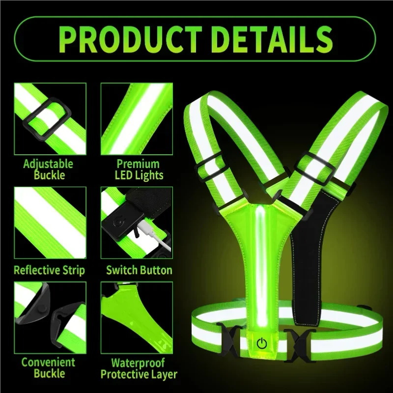 LED Reflective Vest Running Ge - مراجعة Cycling Gear For Women وسعره