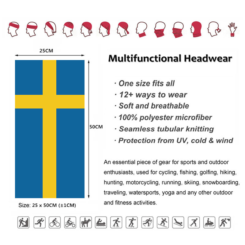 Sweden Flag Printed Bandana He - مراجعة Cycling Gear For Women وسعره