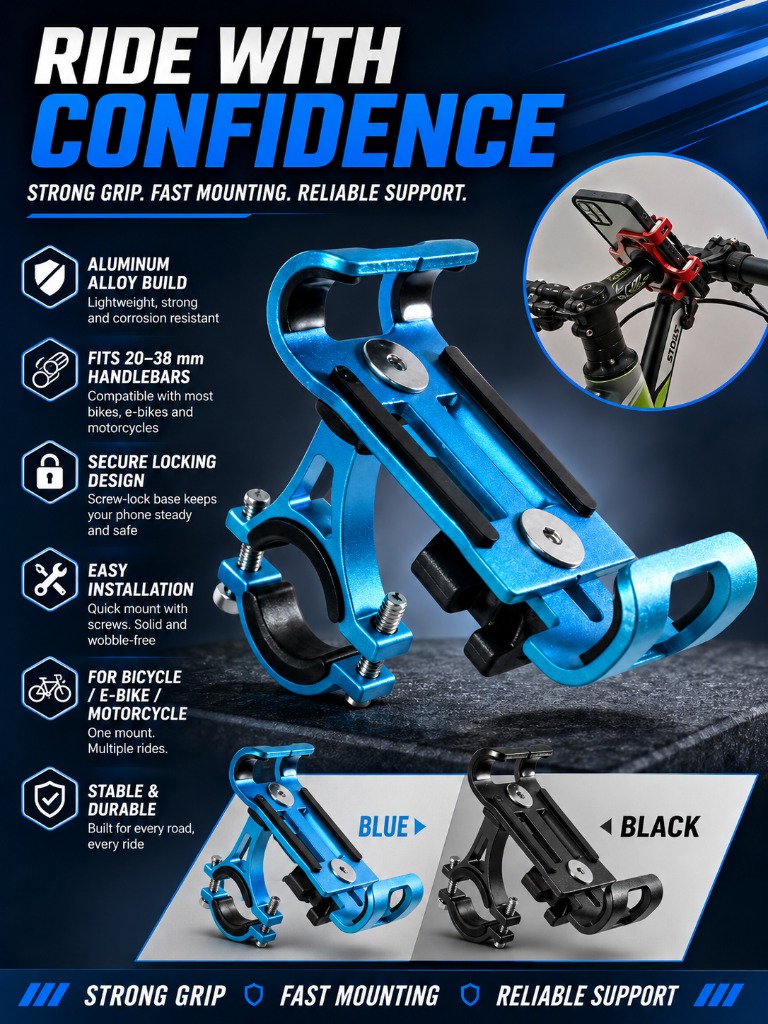 1pc Aluminum Alloy Phone Holde - مراجعة Cycling Gear Mount وسعره