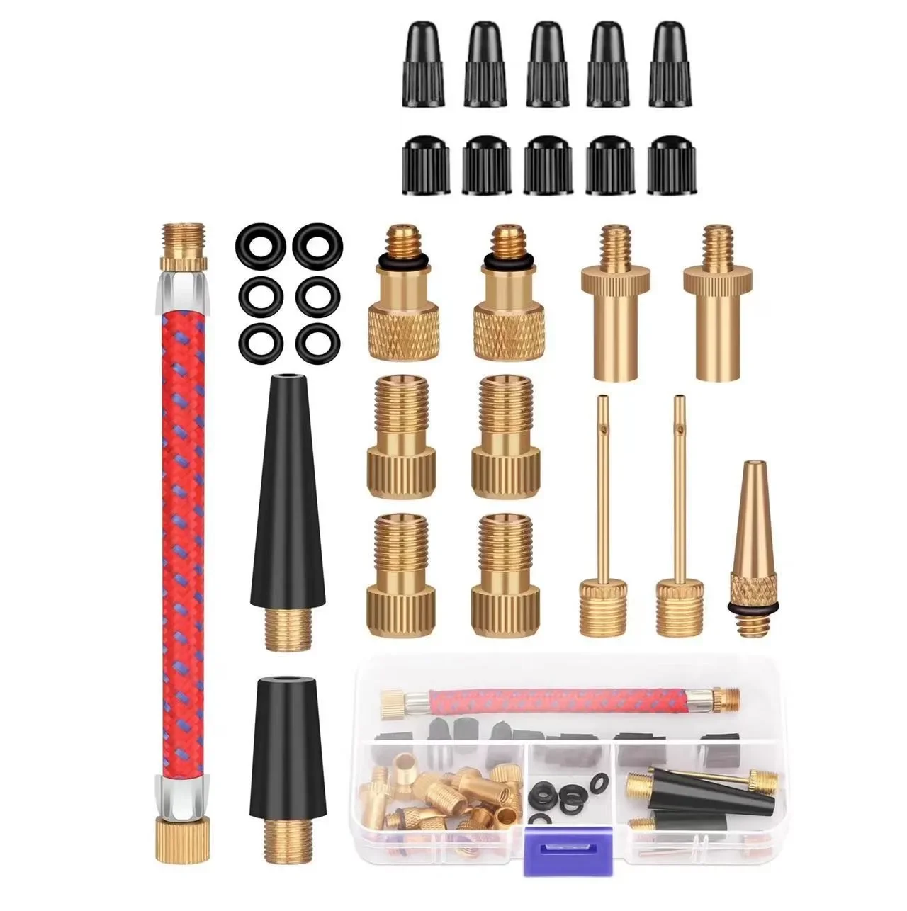 21/30Pcs Bicycle Tire Inflator - مراجعة Bike Tube Repair Kit وسعره