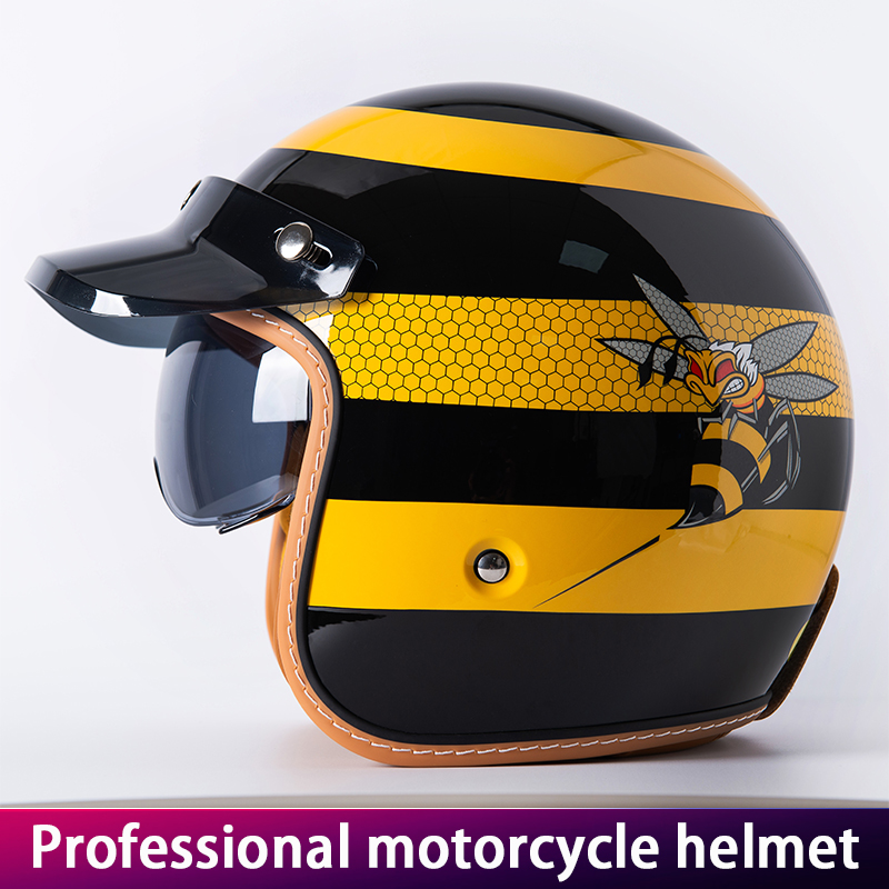New Retro Motorcycle Helmet Ye - مراجعة Yellow Cycling Gear وسعره