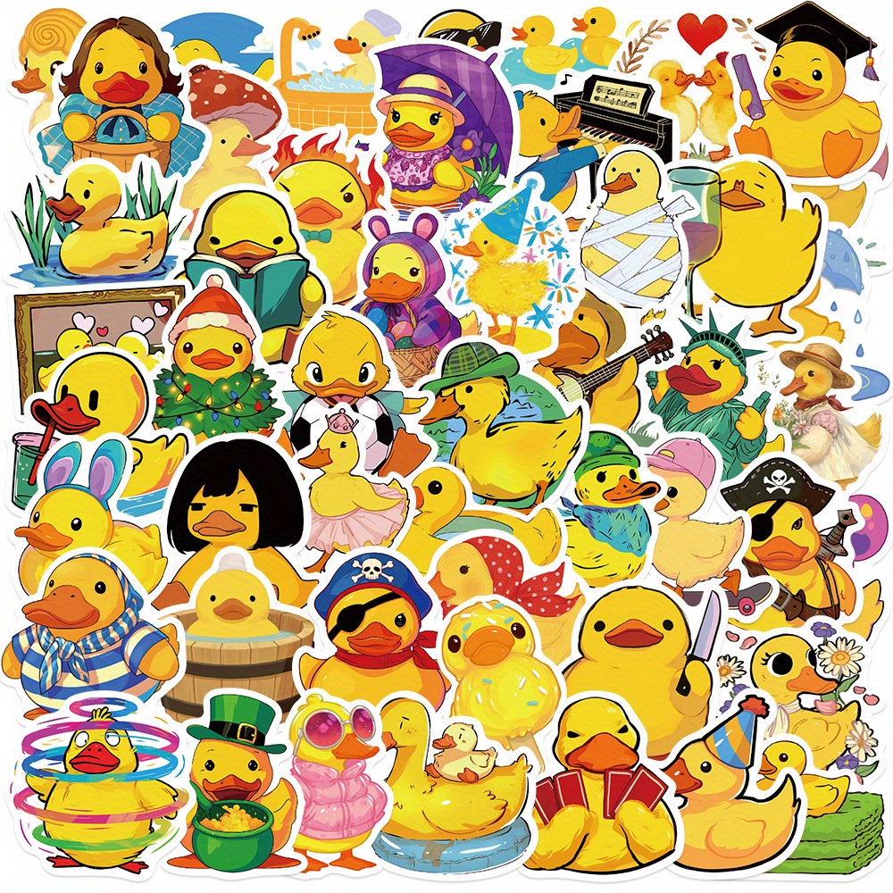 50PCS Yellow Duck Decals Graff - مراجعة Yellow Cycling Gear وسعره