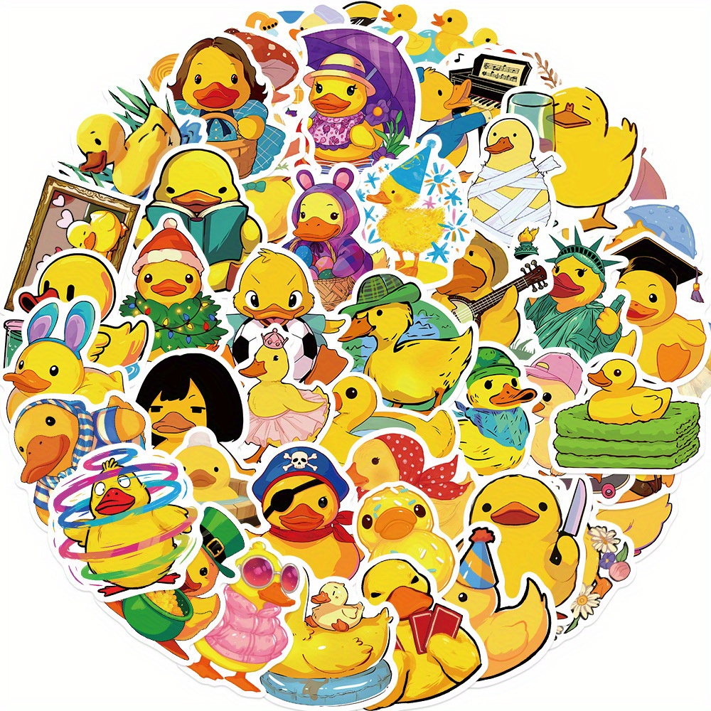 50PCS Yellow Duck Decals Graff - مراجعة Yellow Cycling Gear وسعره